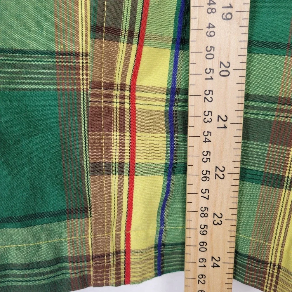 Koman Vintage Cargo Shorts Mens XL 36-38‎ Green Plaid Y2K Retro Gorpcore